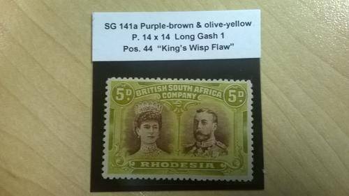 LATE ENTRY -BSAC- DOUBLE HEADS-5d SCARCE SHADE RSC G PLATED SG141a-SEE BELOW R3000